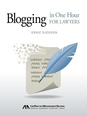 cover image of Blogging in One Hour for Lawyers Ebook